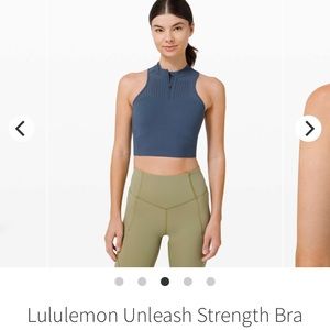 Lululemon unleash strength bra, 6, NWT, iron blue
